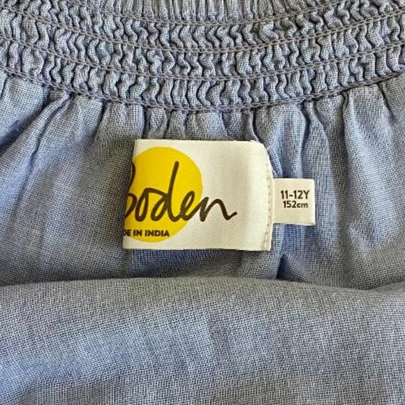 Mini Boden Girl's Fun Layered Chambray/Broderie Romper - Picture 5 of 8